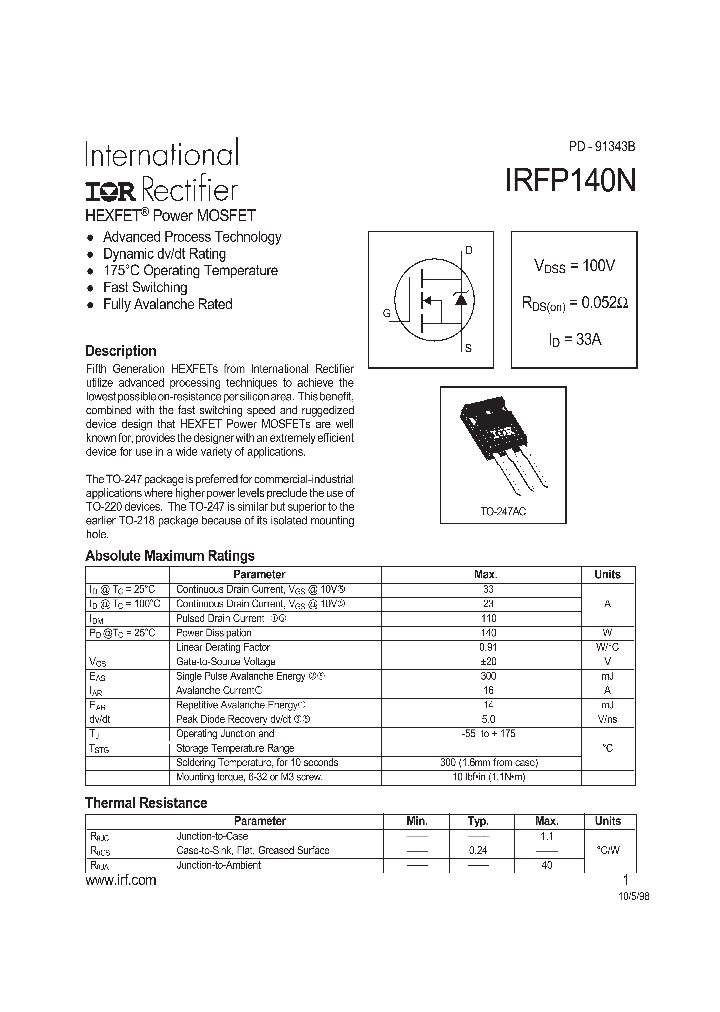 IRFP140N_195256.PDF Datasheet