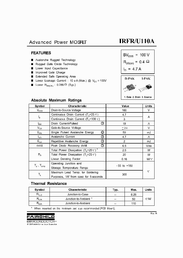 IRFRU110A_62118.PDF Datasheet