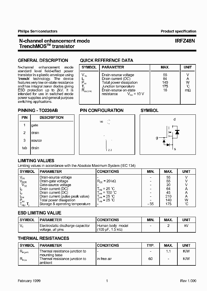 IRFZ48N_150574.PDF Datasheet Download --- IC-ON-LINE