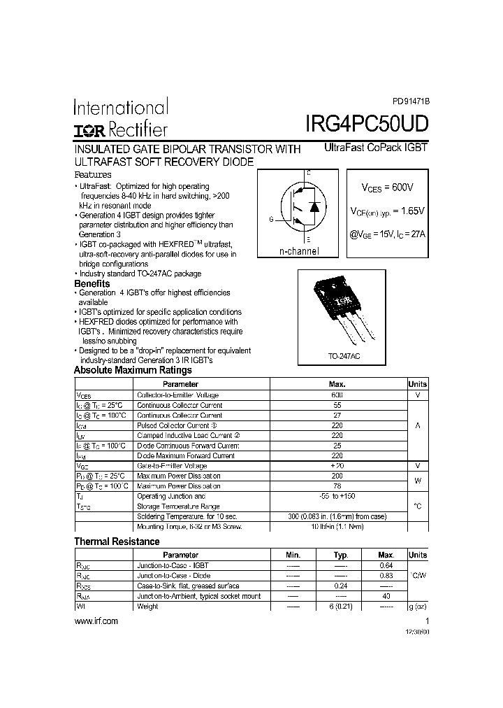 IRG4PC50UD_193373.PDF Datasheet