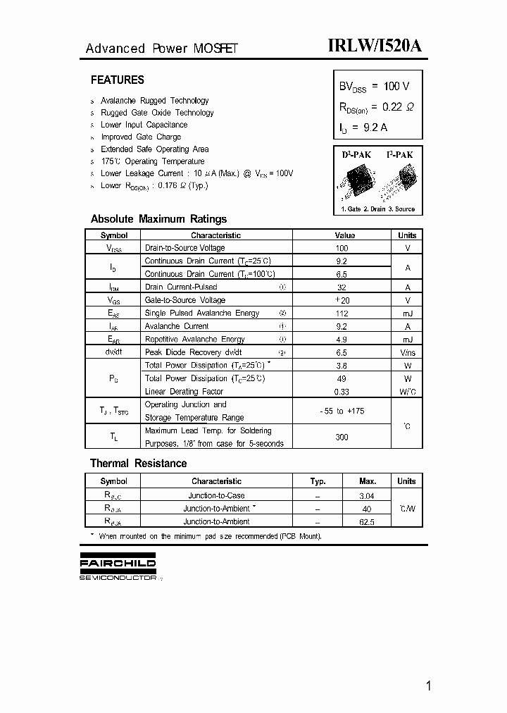 IRLW1520A_53052.PDF Datasheet