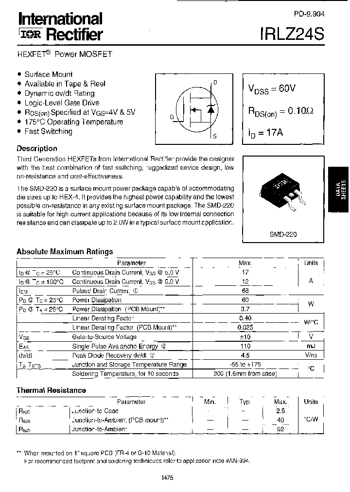 IRLZ24S_193626.PDF Datasheet