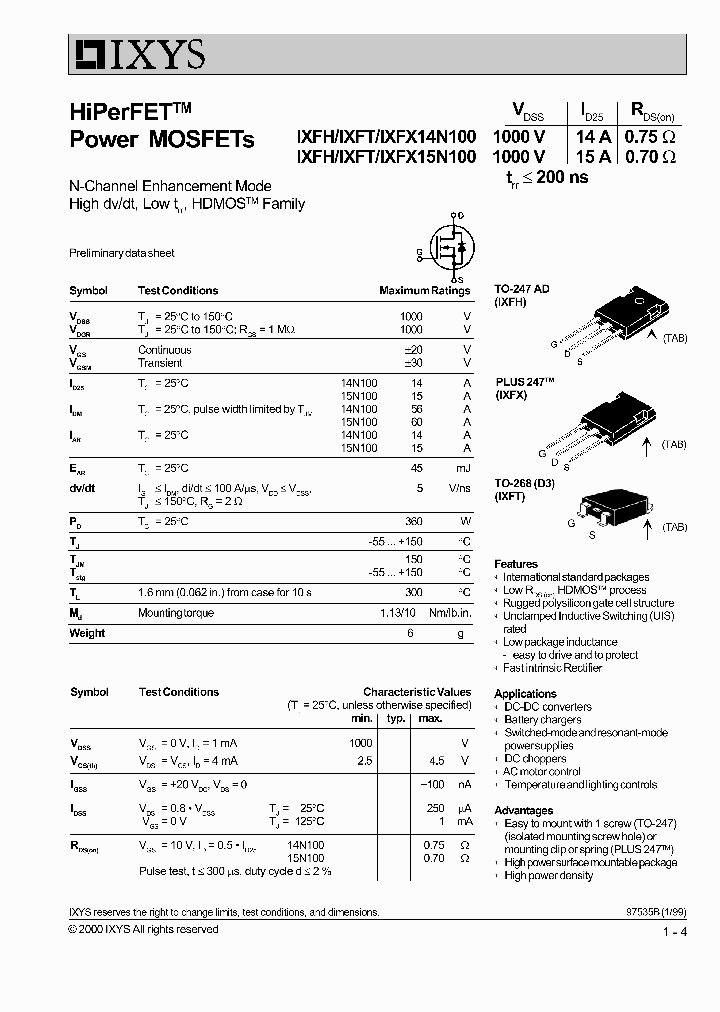 IXFTN100_65698.PDF Datasheet