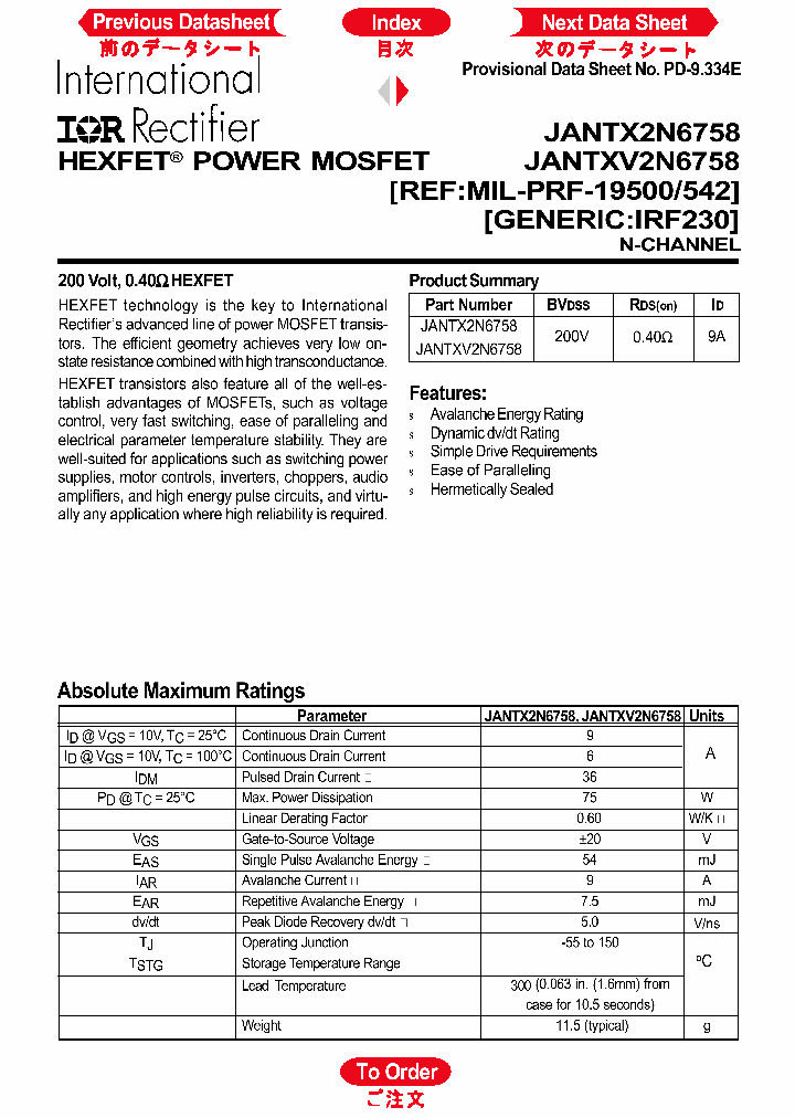 JANTX2N6758_195187.PDF Datasheet