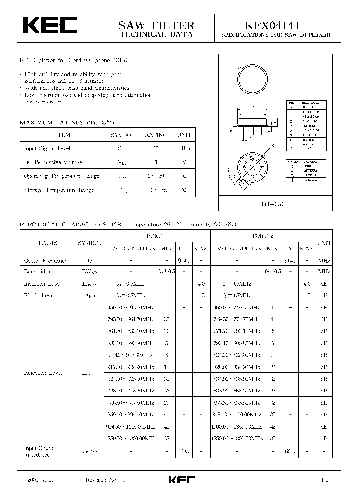 KFX0414T_49824.PDF Datasheet Download --- IC-ON-LINE