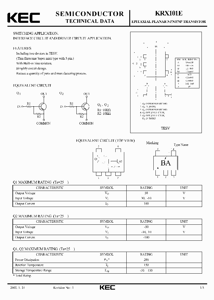 KRX101_42625.PDF Datasheet