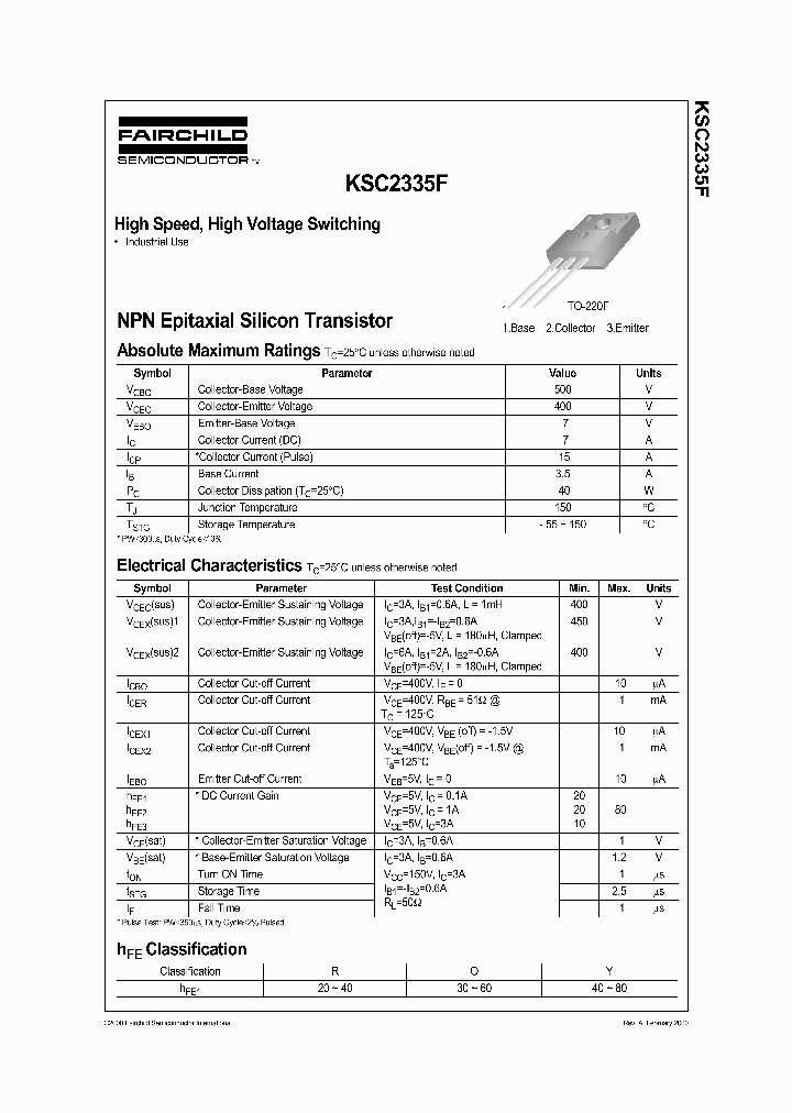 KSC2335F_187384.PDF Datasheet Download --- IC-ON-LINE