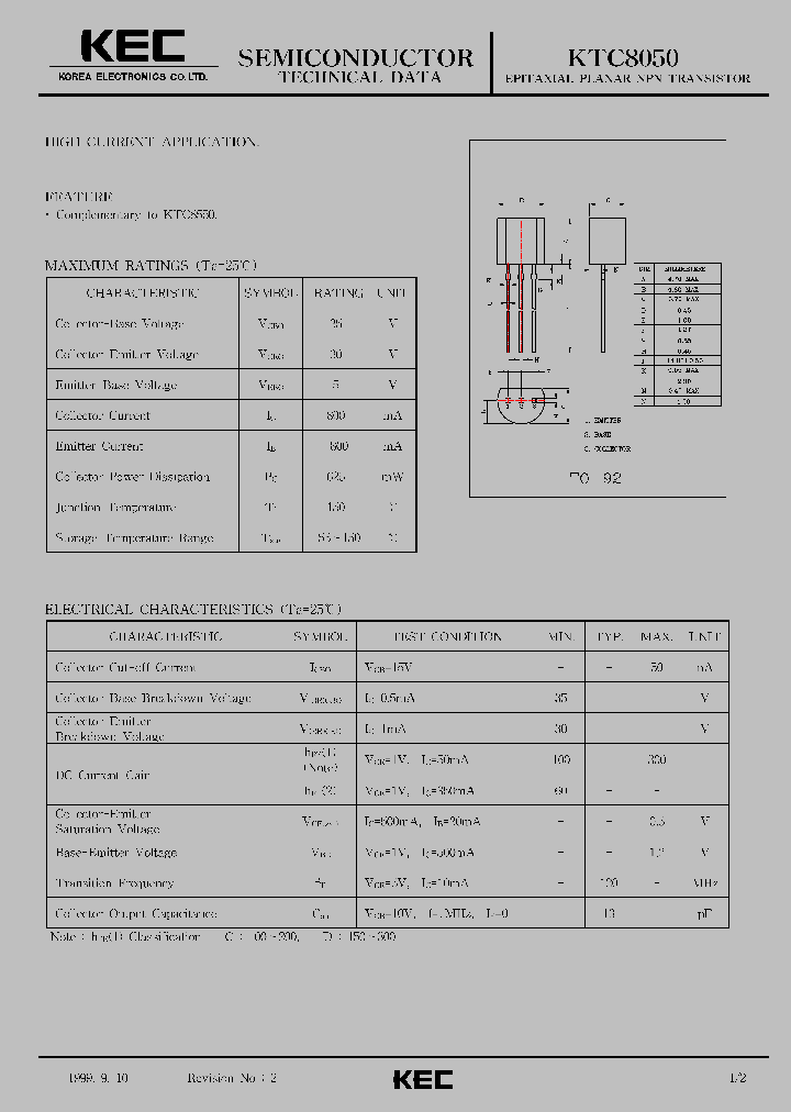 KTC8050_4565.PDF Datasheet