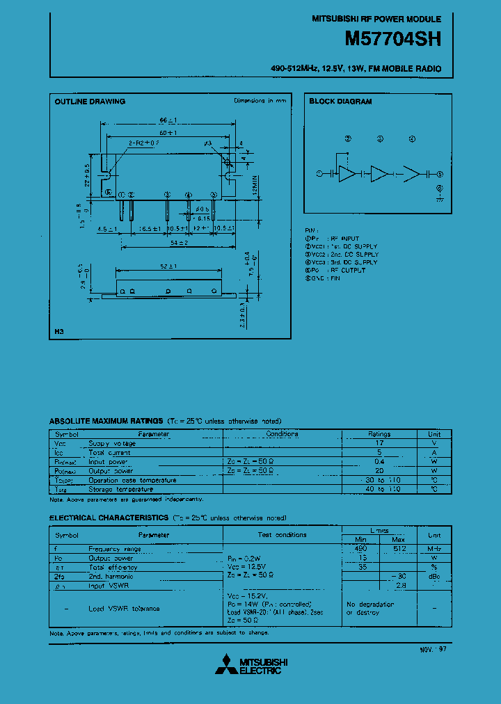 M57704SH_78833.PDF Datasheet Download --- IC-ON-LINE