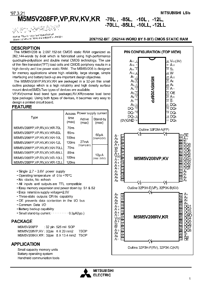 M5M5V208FP-10L_57225.PDF Datasheet Download --- IC-ON-LINE