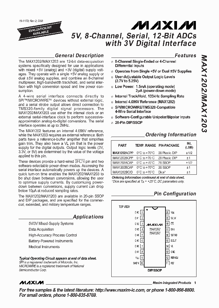 MAX1202_49979.PDF Datasheet