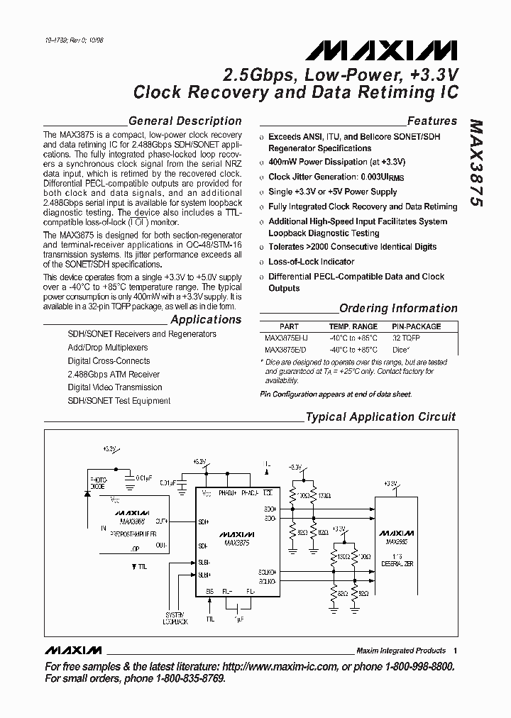 MAX3875_194988.PDF Datasheet