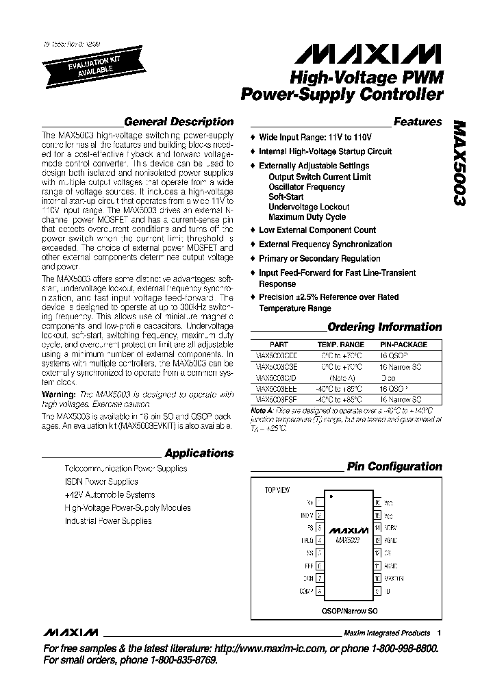 MAX5003_2944.PDF Datasheet