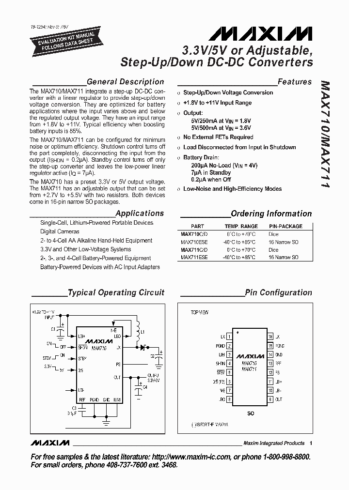 MAX710_48072.PDF Datasheet Download --- IC-ON-LINE