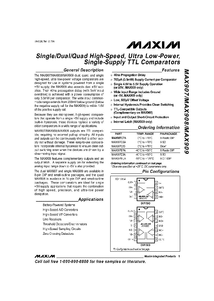 MAX909_89380.PDF Datasheet