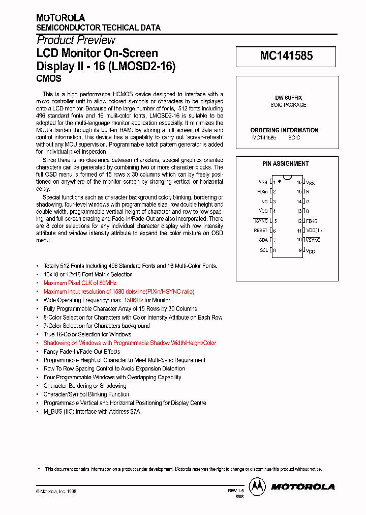 MC141585_120395.PDF Datasheet