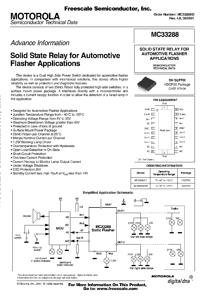 MC33288_109133.PDF Datasheet Download --- IC-ON-LINE