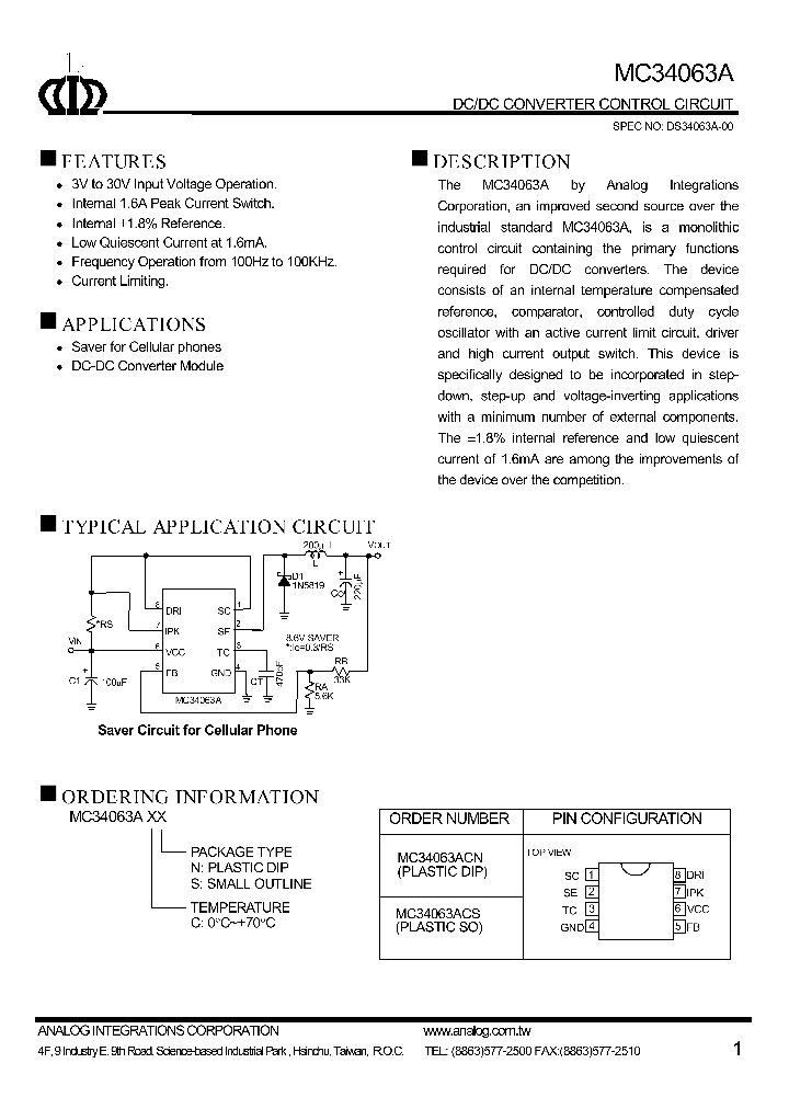 MC34063ACS_97075.PDF Datasheet