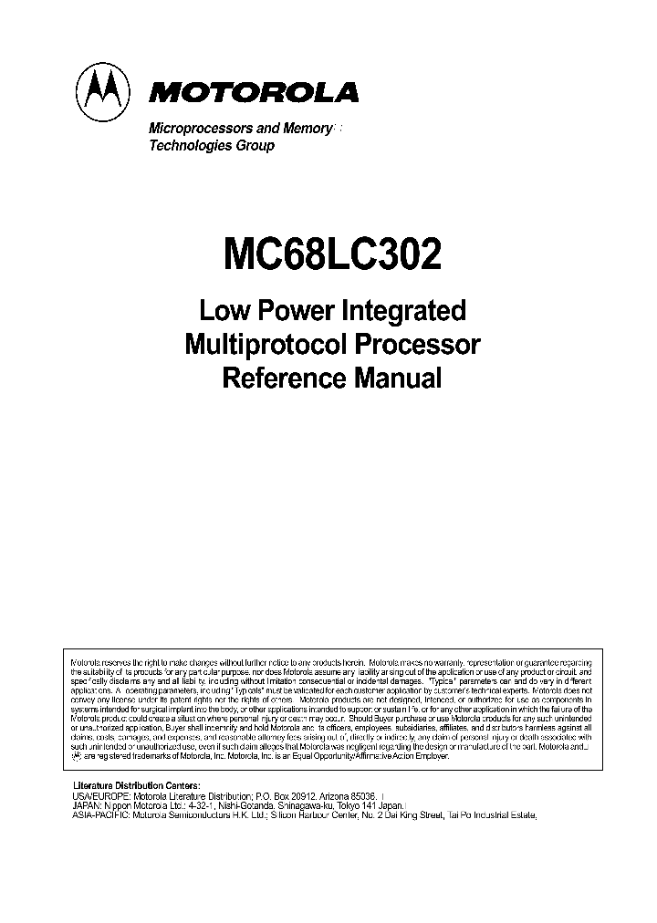 MC68LC302_31095.PDF Datasheet