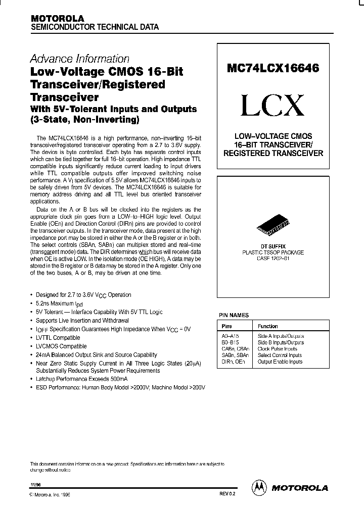 MC74LCX16646_27899.PDF Datasheet