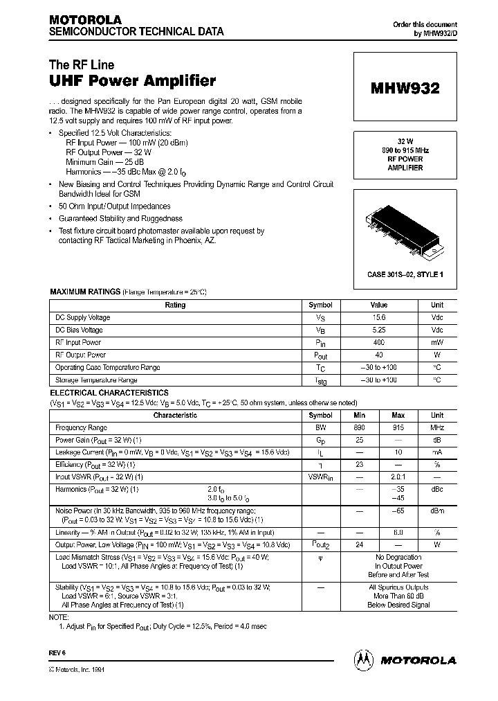 MHW932_52894.PDF Datasheet