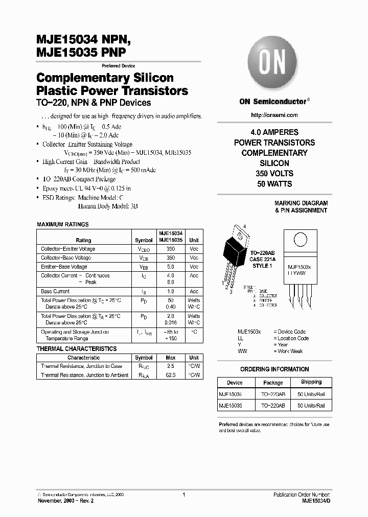 MJE15034_187922.PDF Datasheet