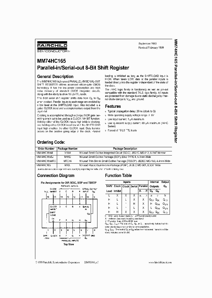 MM74HC165_175945.PDF Datasheet