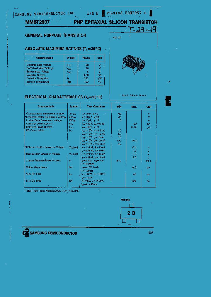 MMBT2907_153665.PDF Datasheet Download --- IC-ON-LINE
