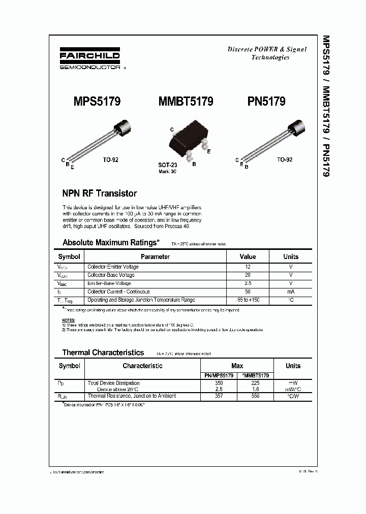 MMBT5179_153985.PDF Datasheet