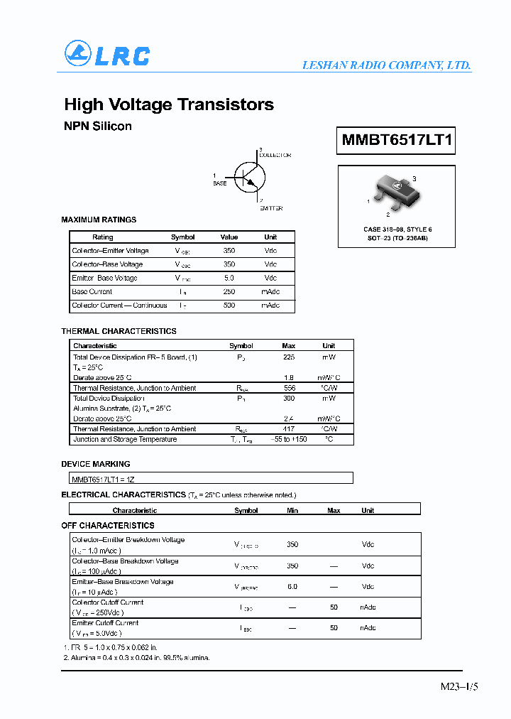 MMBT6517_43670.PDF Datasheet