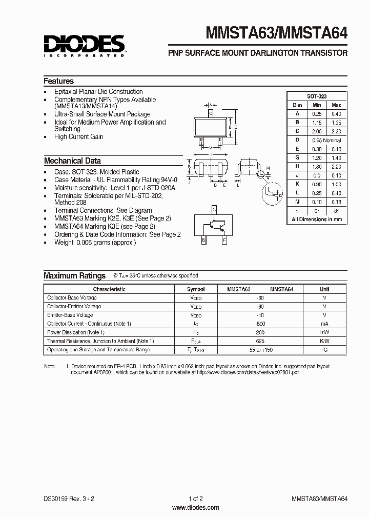 MMSTA63_77407.PDF Datasheet