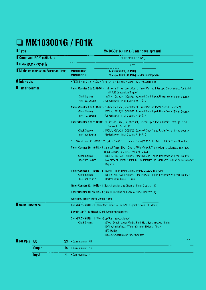 MN103001G_11799.PDF Datasheet Download --- IC-ON-LINE