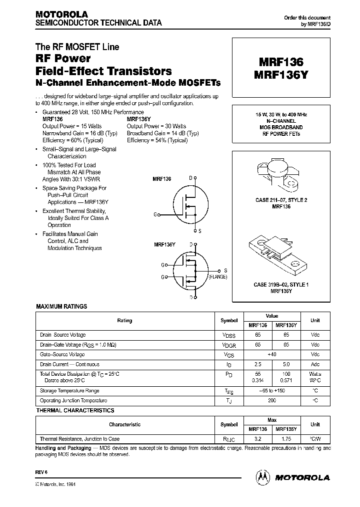 MRF136_41798.PDF Datasheet