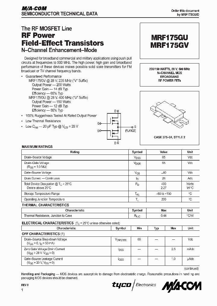 MRF175GV_41837.PDF Datasheet