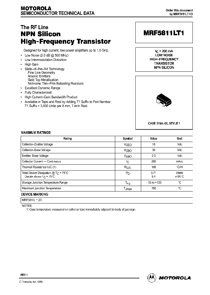 MRF5811LT1_155977.PDF Datasheet