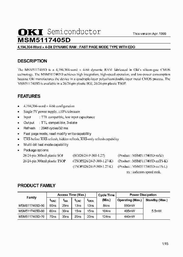 MSM5117405D_135549.PDF Datasheet