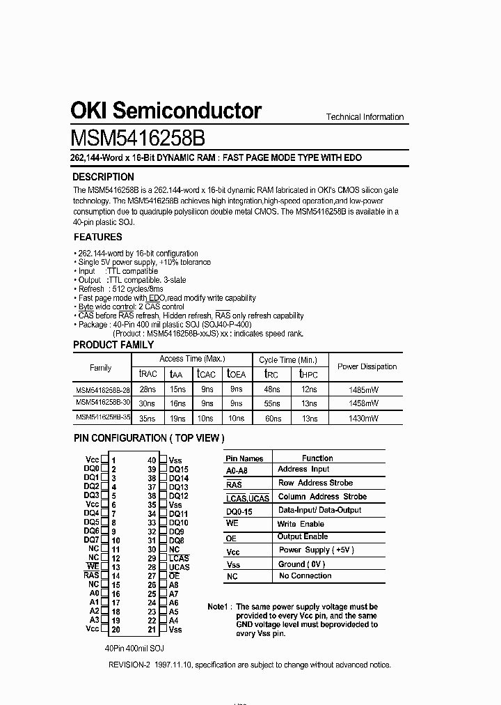 MSM5416258B_32888.PDF Datasheet