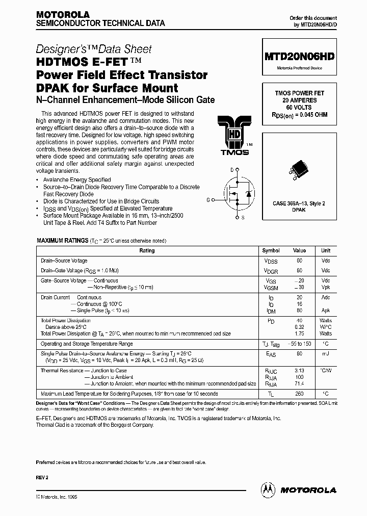 MTD20N06HD_139746.PDF Datasheet