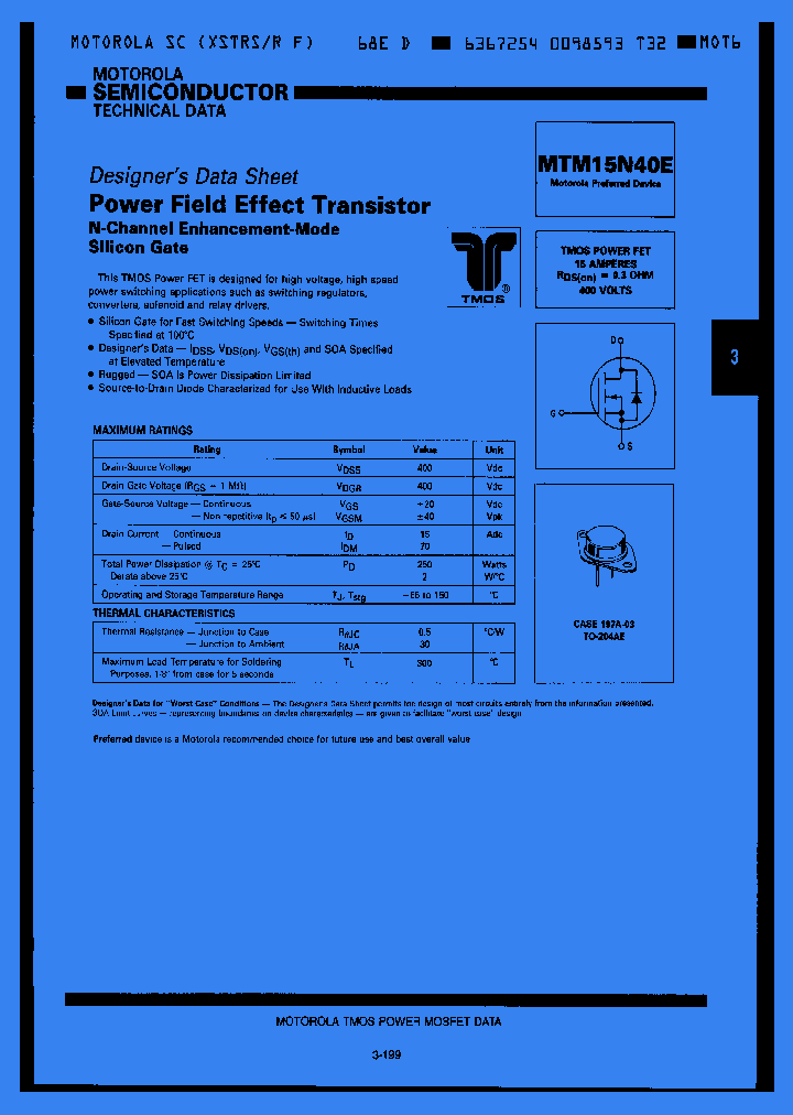 MTM15N40E_66310.PDF Datasheet