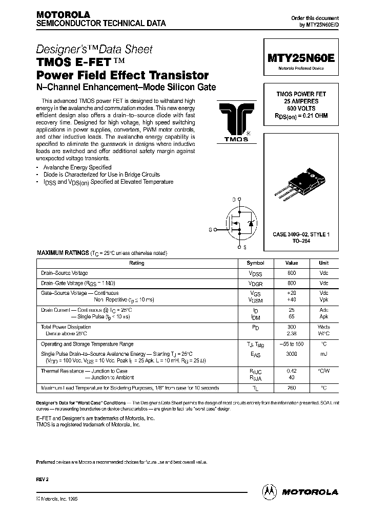 MTY25N60E_61841.PDF Datasheet