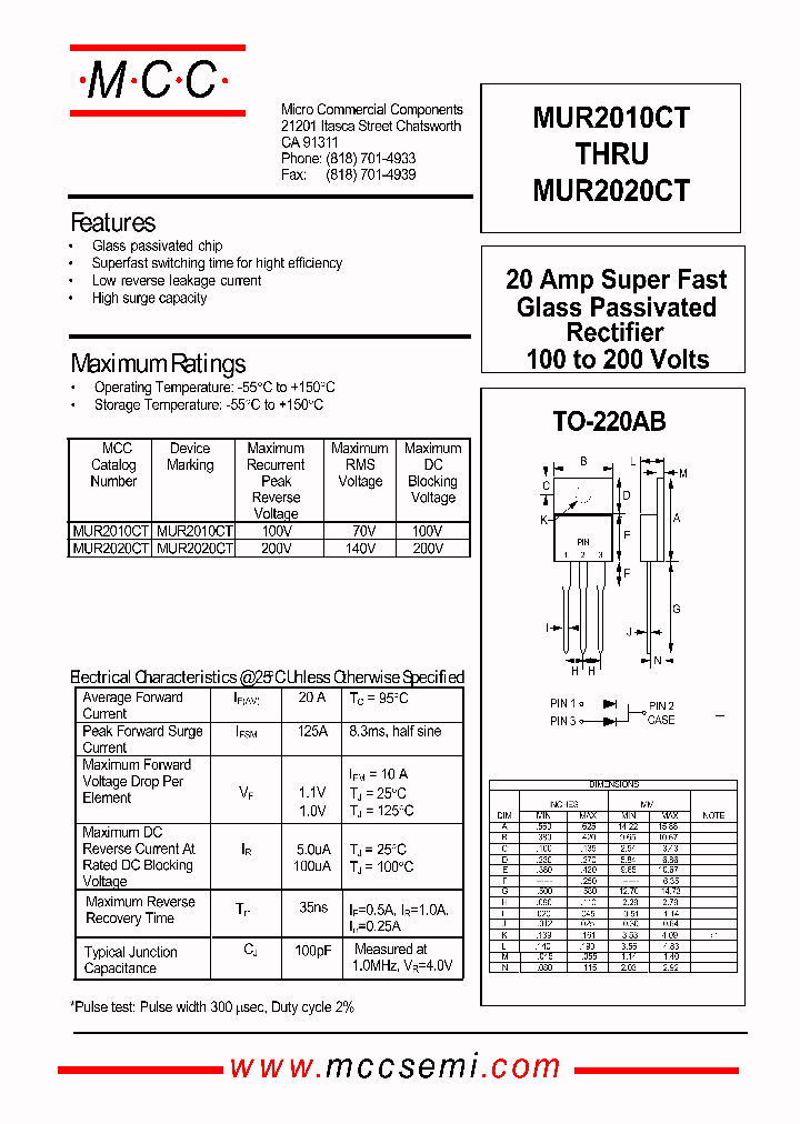 MUR2010CT_58718.PDF Datasheet