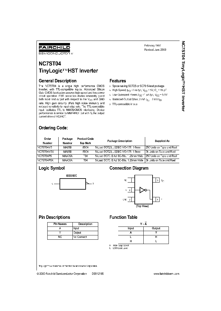NC7ST04_77652.PDF Datasheet Download --- IC-ON-LINE