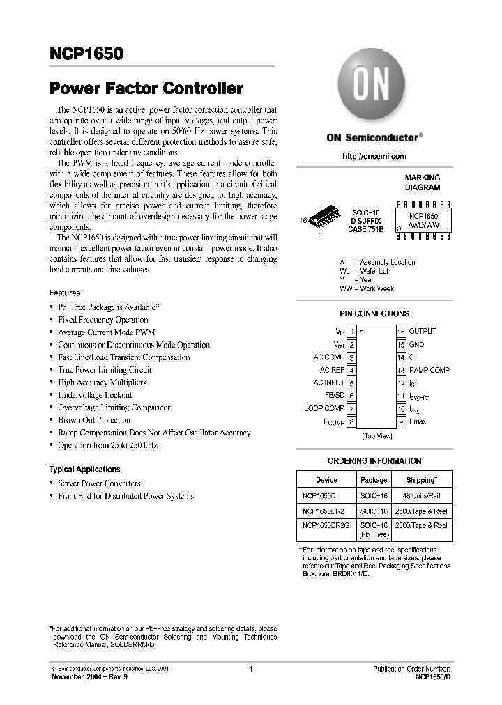 NCP1650_195426.PDF Datasheet