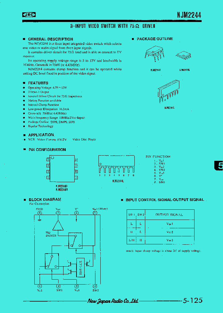 NJM2244_33460.PDF Datasheet Download --- IC-ON-LINE