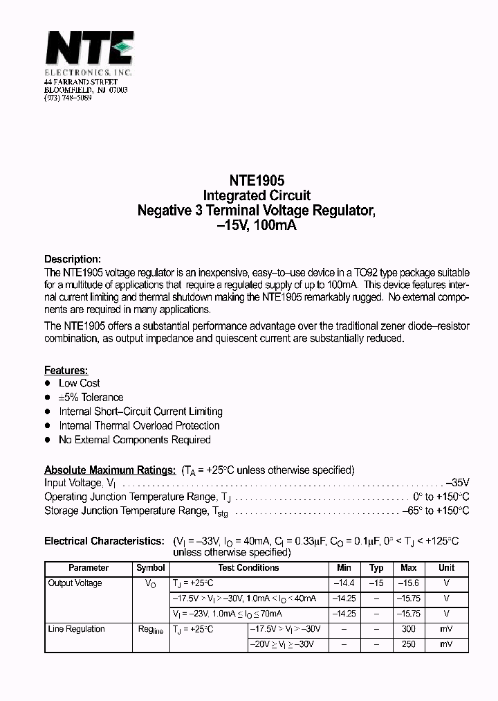 NTE1905_69753.PDF Datasheet