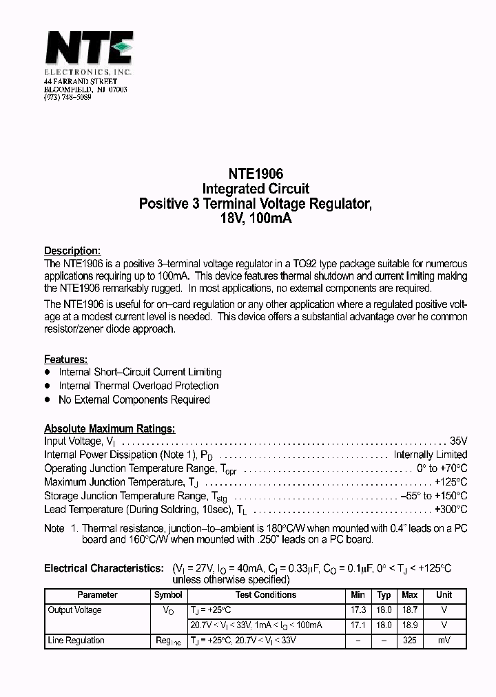 NTE1906_69754.PDF Datasheet