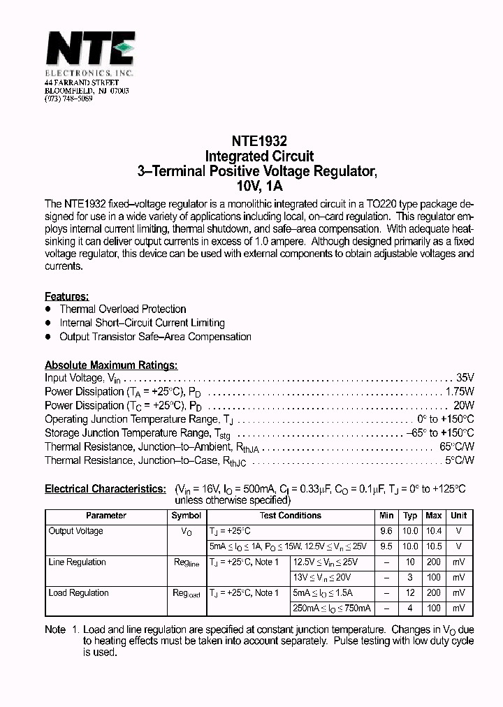 NTE1932_69782.PDF Datasheet