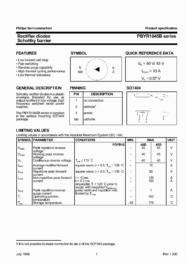 PBYR1045B_131719.PDF Datasheet