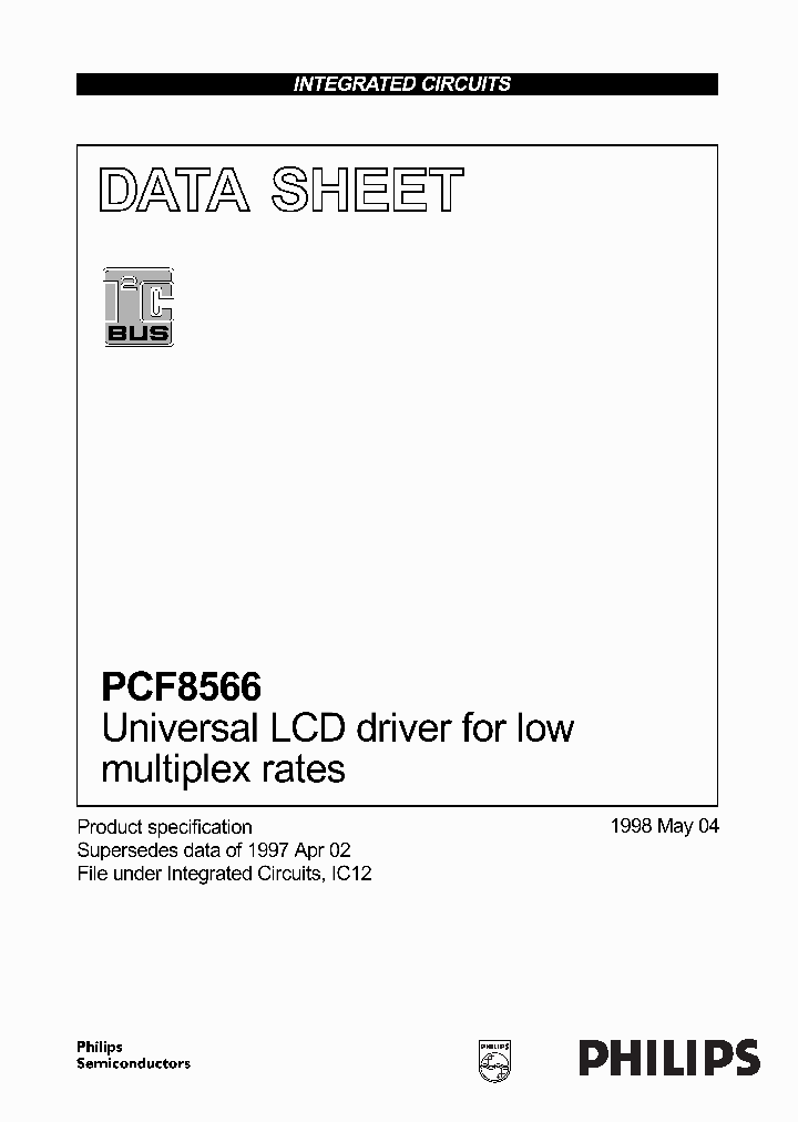 PCF8566_93427.PDF Datasheet Download --- IC-ON-LINE