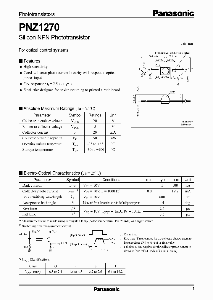 PNZ1270_195494.PDF Datasheet Download --- IC-ON-LINE